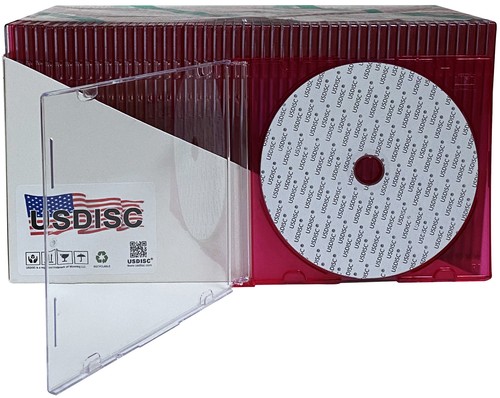 Lot de étuis à bijoux CD USDISC Slimline 5,2 mm, 1 disque unique (rouge clair) - Photo 3/6