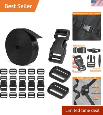Buckles and Straps Set 1'': 6 Yards of Thick Nylon Webbing, 6-Pack Heavy Duty ...