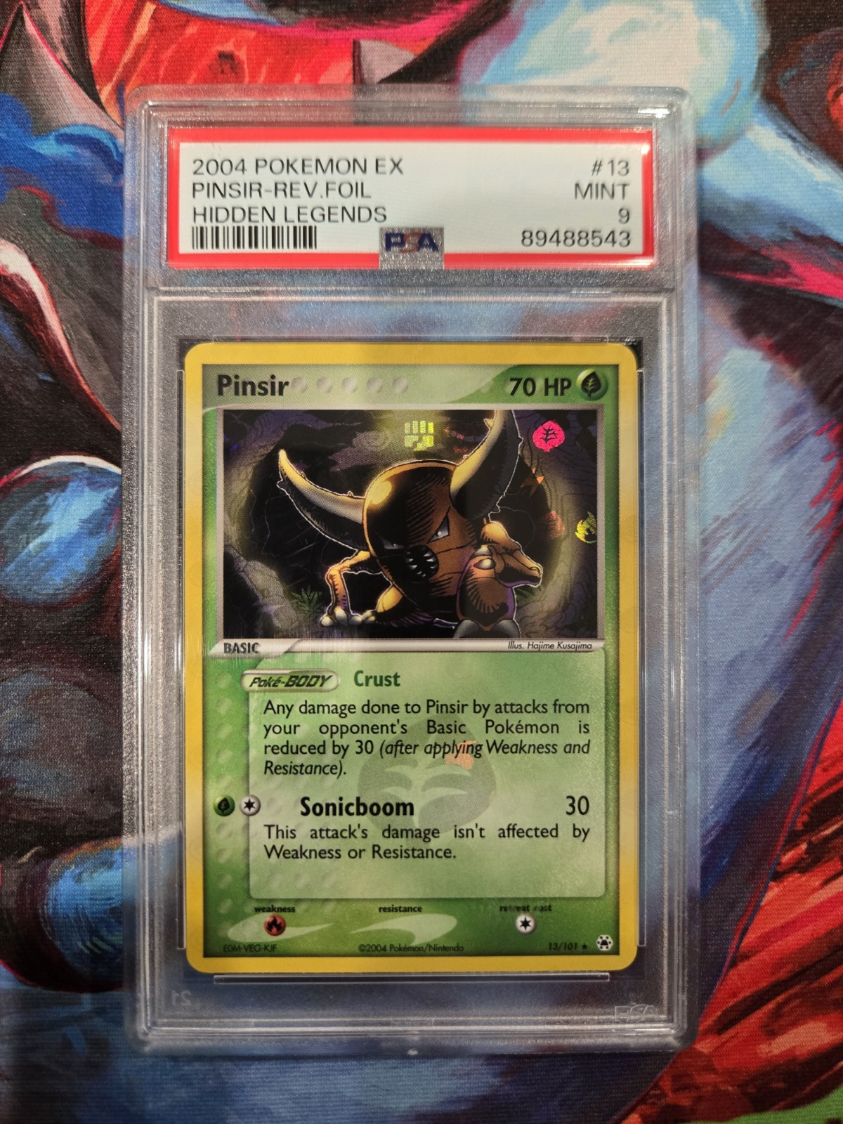 PSA 9 MINT Pinsir Reverse Holo EX Hidden Legends Pokemon Card 13/101