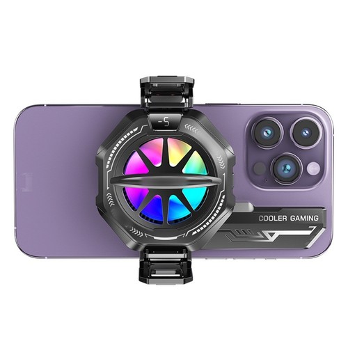 Mobilny wentylator z oświetleniem RGB i odsysaniem magnetycznym do smartfonów - Zdjęcie 2 z 12