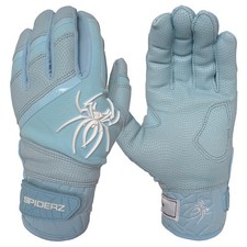Spiderz 2026 PRO PREMIER Adult Baseball Batting Gloves - Columbia/White - XL