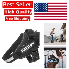 Luxury IDC Powerharness for Large Dogs - Adjustable, Reflective, Black