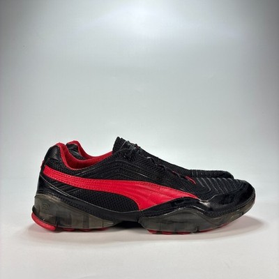 Puma Cell Meio Black Red Athletic Lace Up Running Shoes 183446-02 Men's Size 13