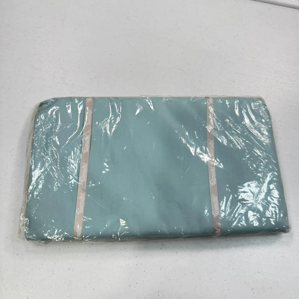 Sábana bajera doble wamsutta vintage azul macizo borde volantes mezcla percal mcm Foto 2 de 4