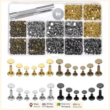 Durable Leather Rivets for Craft Projects, 480 Sets with 3 Tool Accessories