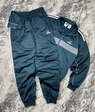 Vintage Adidas Tracksuit 00s Jacket And Pants Big Logo Men Size M Green