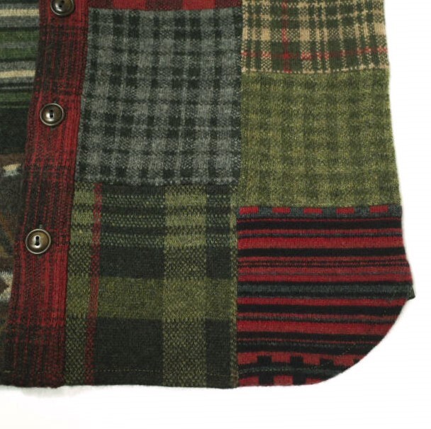 RRL Patchwork Work Shirt Sweater Wool/Cashmere 10… - image 5