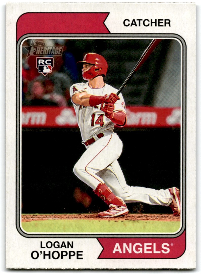 2023 Topps Heritage Logan O'Hoppe Rookie Los Angeles Angels #318