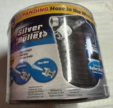 Pocket Hose Silver Bullet 50 ft Turbo Shot Nozzle Multiple Spray Garden Hose