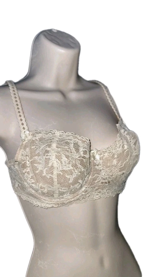 SUJETADOR FELINA BEIGE ENCAJE FLORAL COPAS CON AROS MUJER 32DD Foto 3 de 4
