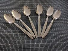 Vintage MWCO Montgomery Ward Grape Stainless Steel Flatware 6 Teaspoons