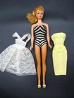 Vintage 1960 Mattel #4 Blonde Ponytail Barbie Doll + Swimsuit Orange Blossom