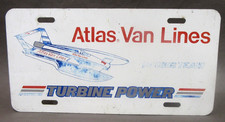 vintage ATLAS VAN LINES Racing Team TURBINE POWER license plate c6