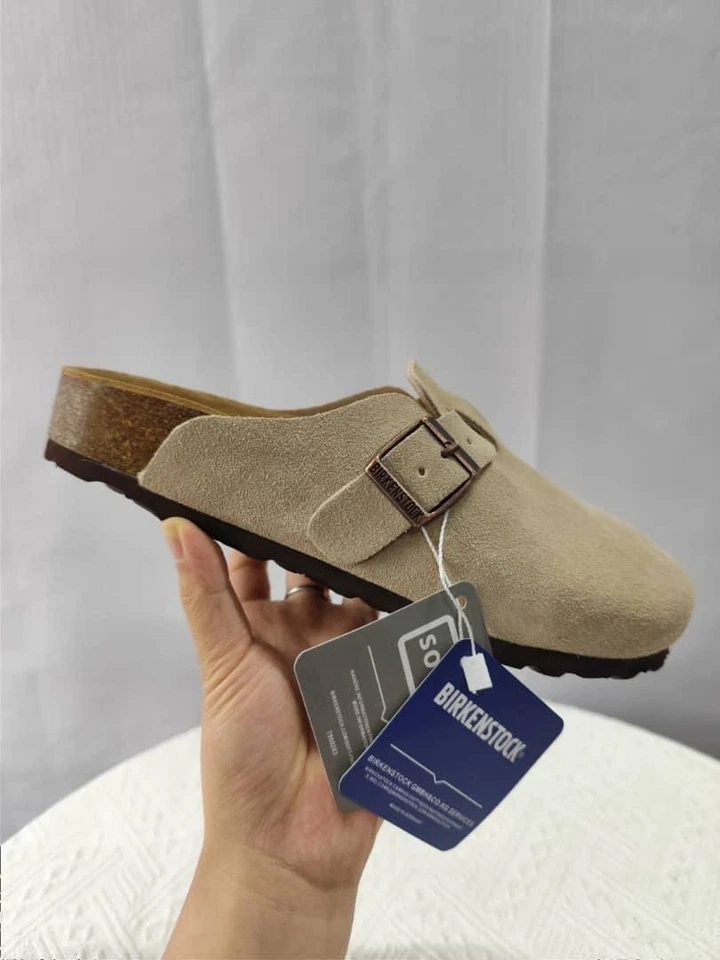 Birkenstock Boston Suede Leather Clogs Sand Beige Unisex  All Sizes Original - Image 4 of 4