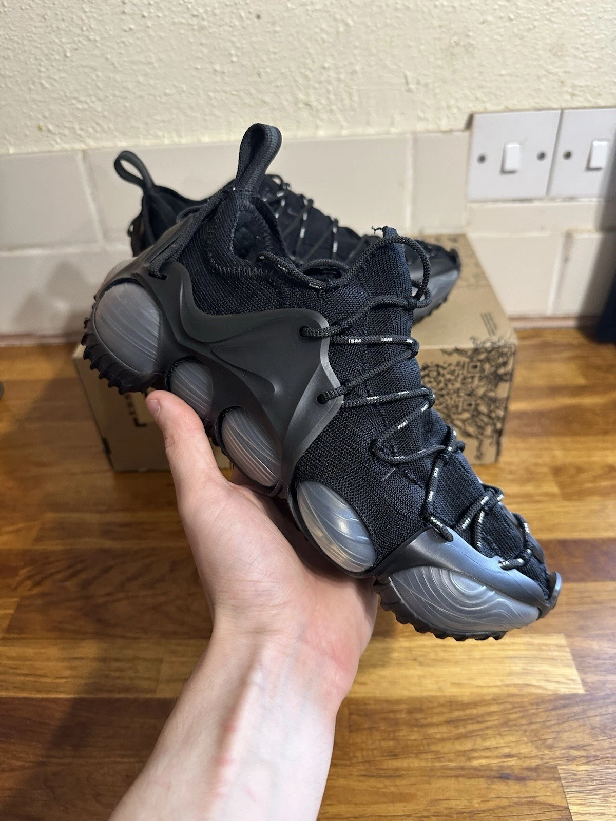 Scarpe da ginnastica Nike ISPA Link Axis UK 6 7 XXS nero nero antracite NUOVE