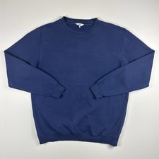 Cotton Traders Men's Blue Cotton Blend Crew Neck Sweatshirt - Size Uk Large #939