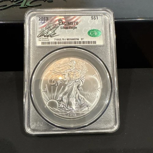 2013 Silver Eagle CAC MS70 - Signed By Ron Drzewucki CAC President