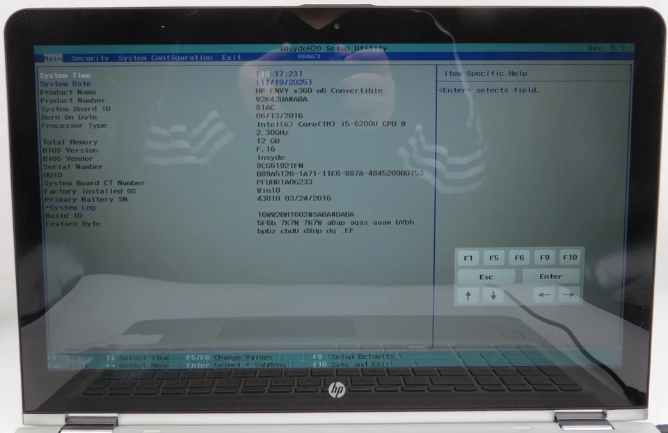 HP ENVY x360 m6 2 in 1 TOUCH/ i5-6200U @2.30GHz/12GB RAM /No SSD/No OS *READ* - Image 3 of 4