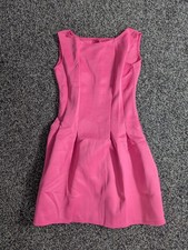 Boohoo Penny Mini Dress Size 8 Pink Seam Detail Lantern Shape Skater