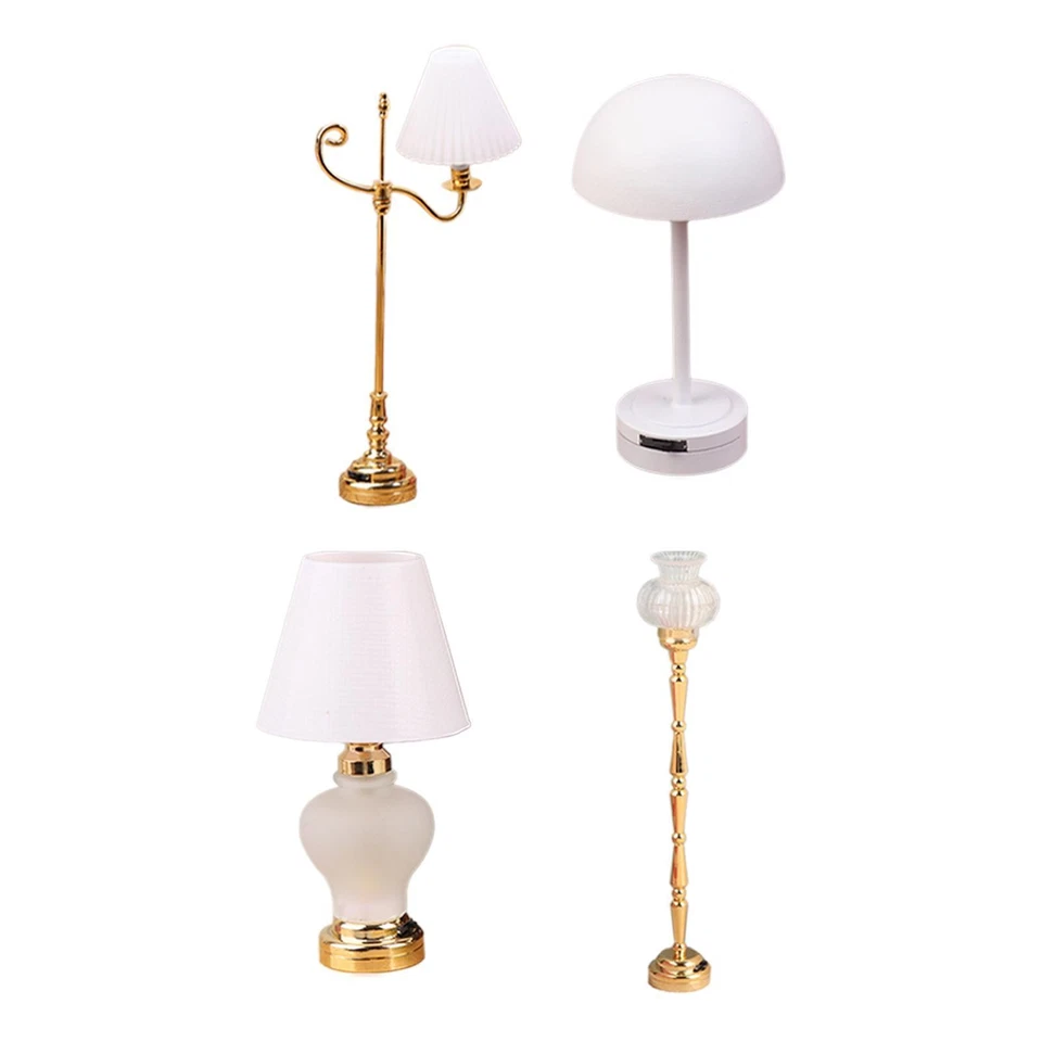 Lampada per casa delle bambole, mobili in miniatura, ornamento in metallo, - Immagine 2 di 2