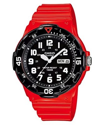 CASIO MRW-200HC-4BV Quarzuhr Orange Schwarz Resin