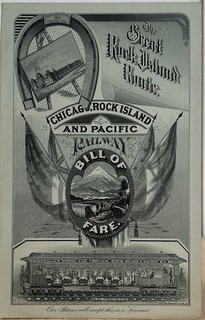 1881 Rock Island Railroad Dinner Menu