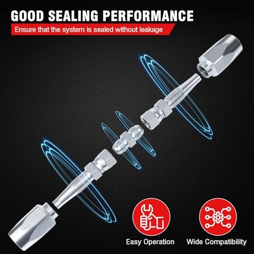 3Pcs Hydraulic Hose Field Repair Kit,1/4", 3/8", 1/4" (1), 3/8" (1), 1/2" (1)