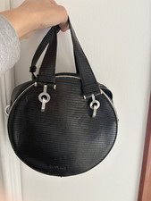 Max &co Borsa In Vera Pelle Nera Rotonda 