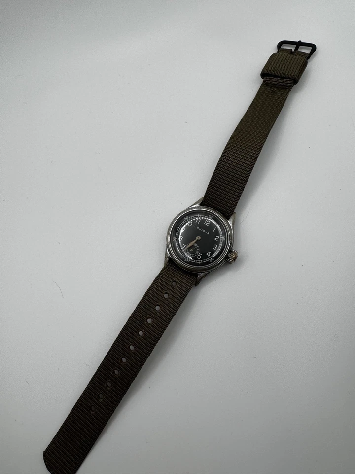 Bonito Reloj Pulsera Bulova Raro Militar de EE. UU. SEGUNDA GUERRA MUNDIAL Funcionando con VIDEO Foto 2 de 4