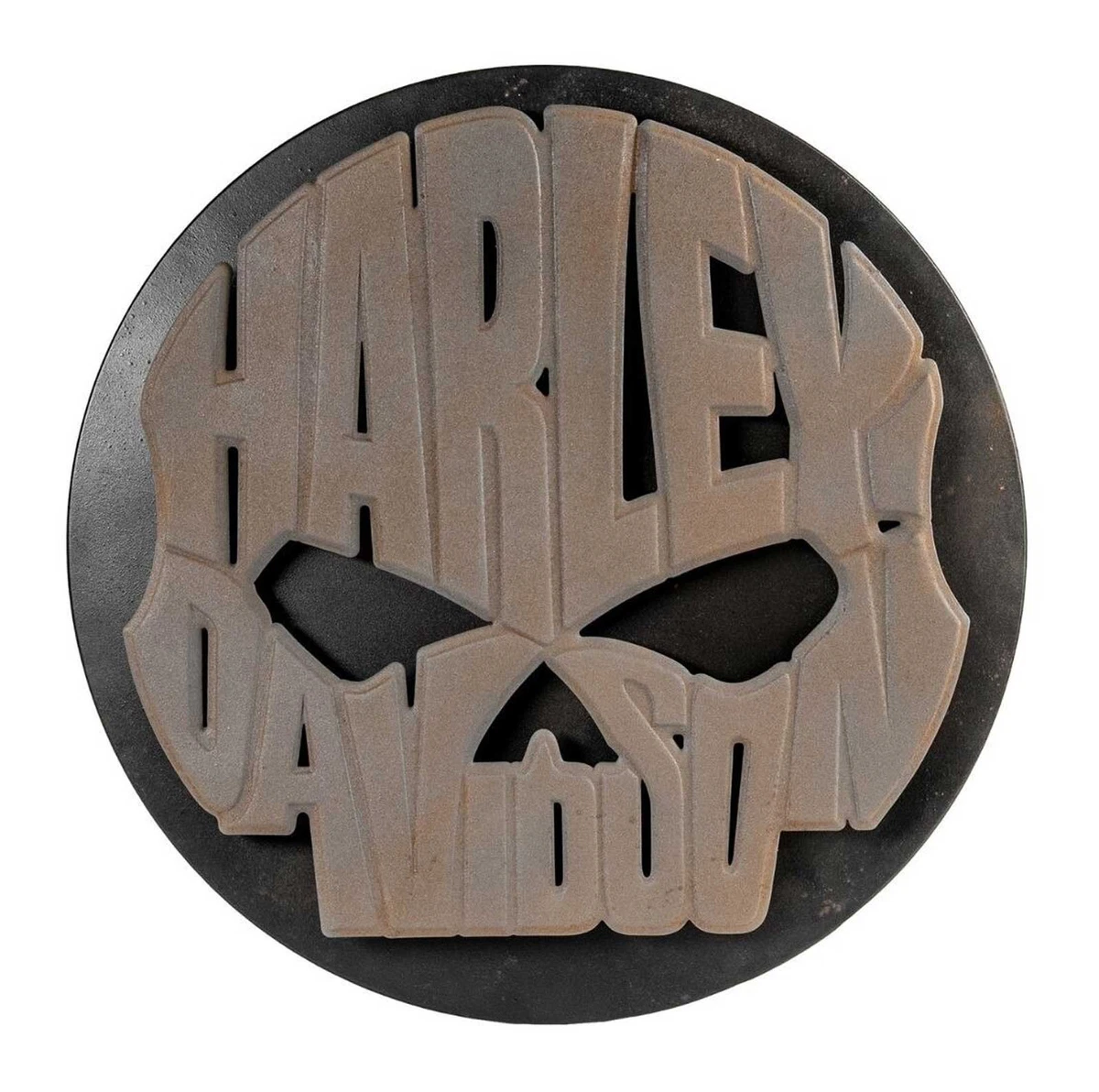 Harley-Davidson Two-Layer Willie G Skull Distressed Round Metal Wall Art Sign