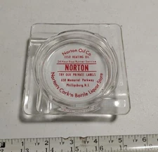 Vtg Norton Oil Co Esso Phillipsburg NJ Cork'n Bottle Liquor Store Glass Ashtray