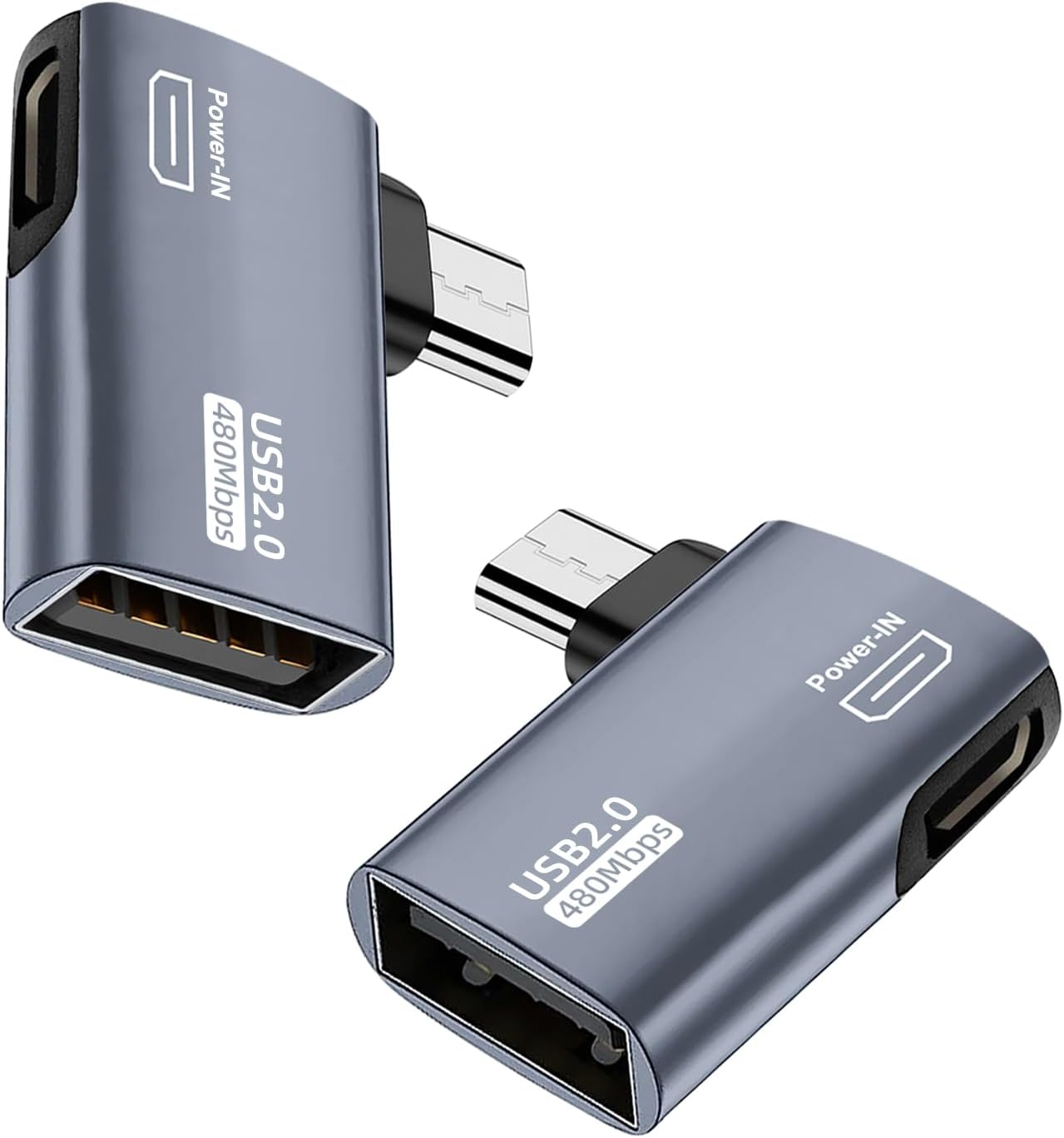 2-Pack 90° Left & Right Angle OTG Adapter for Fire TV Stick 4K