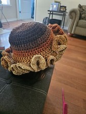 Handmade crochet ruffle hats