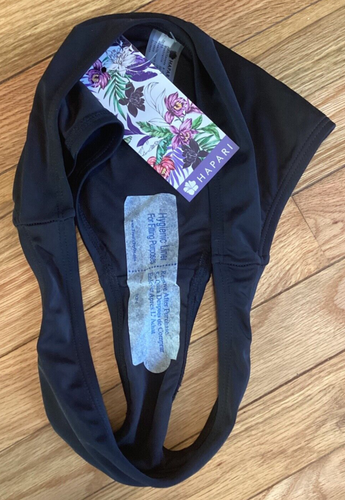 🍒 Neu mit Etikett Hapari schwarz normal klassisch Bikinihose LSF 50+ Größe M Blumenlogo 🍒 - Bild 5 von 9