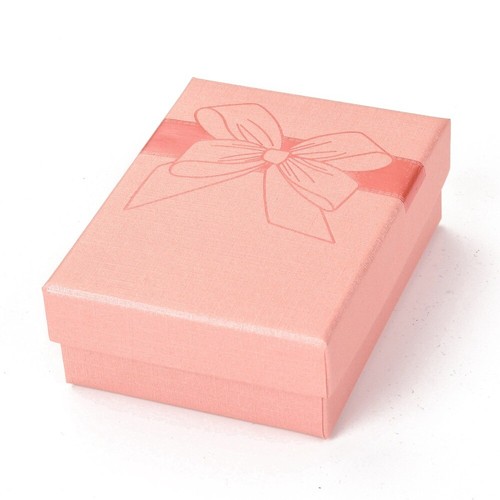 24 cajas de joyería rectangulares de cartón estuches de regalo patrón de moño 9x6,8 cm - Imagen 20 de 20