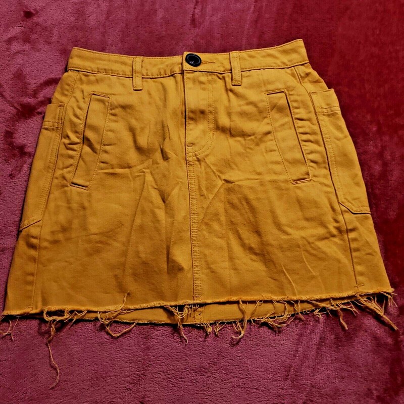 PacSun Denim Mini Skirt Jean Yellow High Waisted Casual Women's Size 23