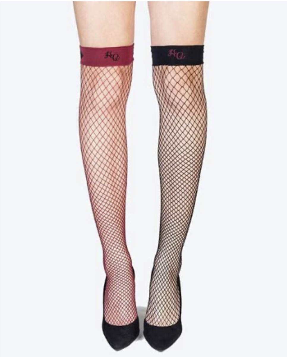 aebay harley quinn fish net nylons Leg Avenue Harlequin Costume Tights, Stretch Fishnets with Woven Stripe and Diamond Designs Black One Size: Clothing, Shoes & Jewelry Devious Harlequin Womens Costume Stir up mischief with a bold plus size Harley Quinn costume