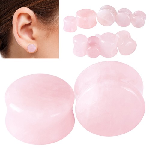 2pcs Organic Stone Ear Plugs Flesh Tunnels Double Flared Ear Gauge Body Piercing - Picture 16 of 24