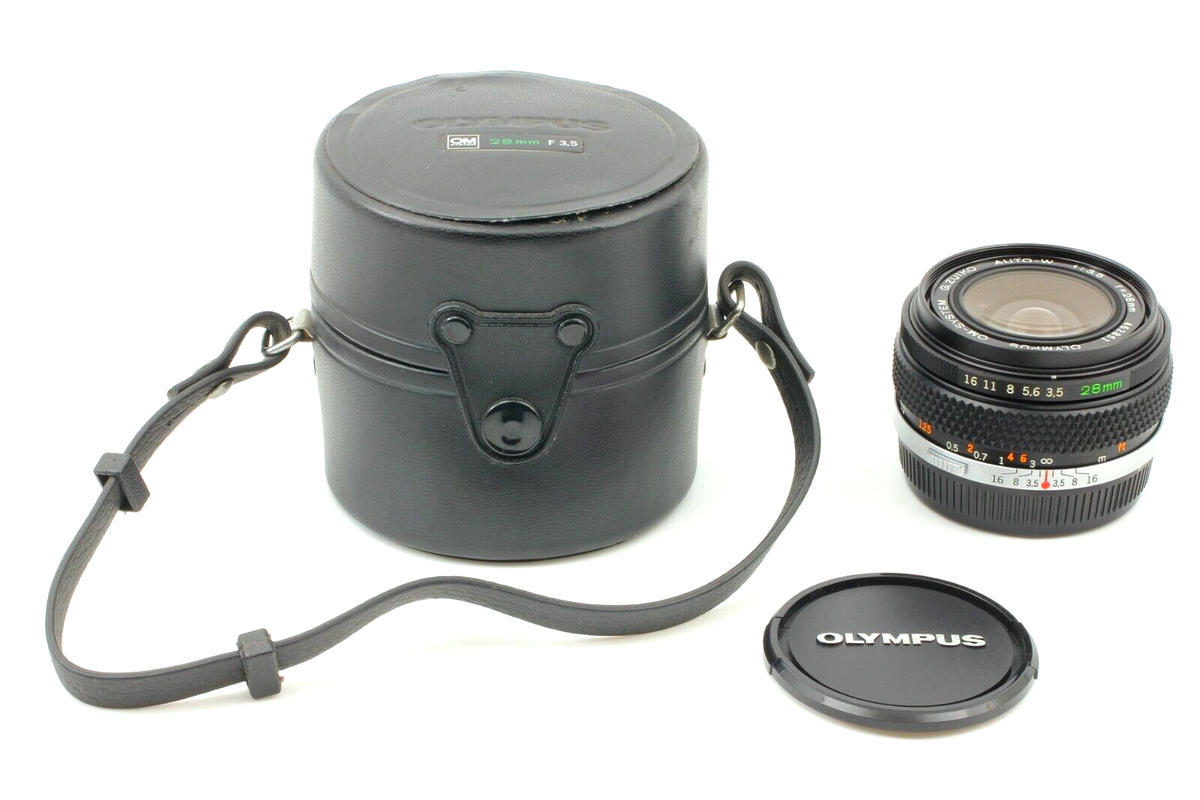 NEAR MINT W/Case】 OLYMPUS OM-SYSTEM G.ZUIKO AUTO-W 28mm f3.5 Lens