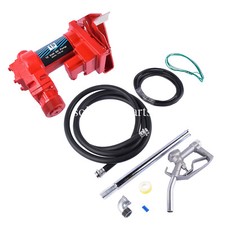 Transfer of Gasoline Diesel Kerosene 12V 15 GPM Fuel Transfer Pump  Nozzle Kit