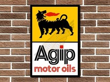 Insegna in metallo Agip insegna garage targa da parete vintage retrò uomo grotta bar negozio