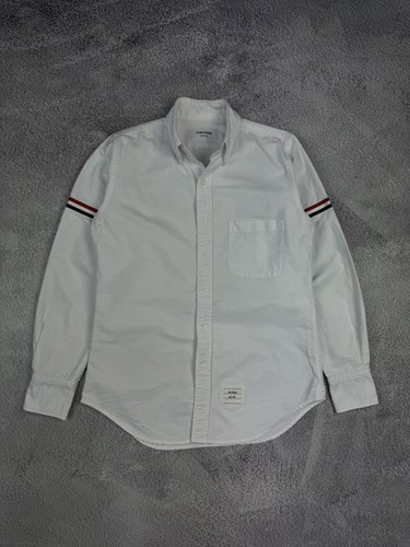Men's THOM BROWNE New York White Oxford Long Sleeve Shirt Size 2 Made in Japan - Picture 2 of 23