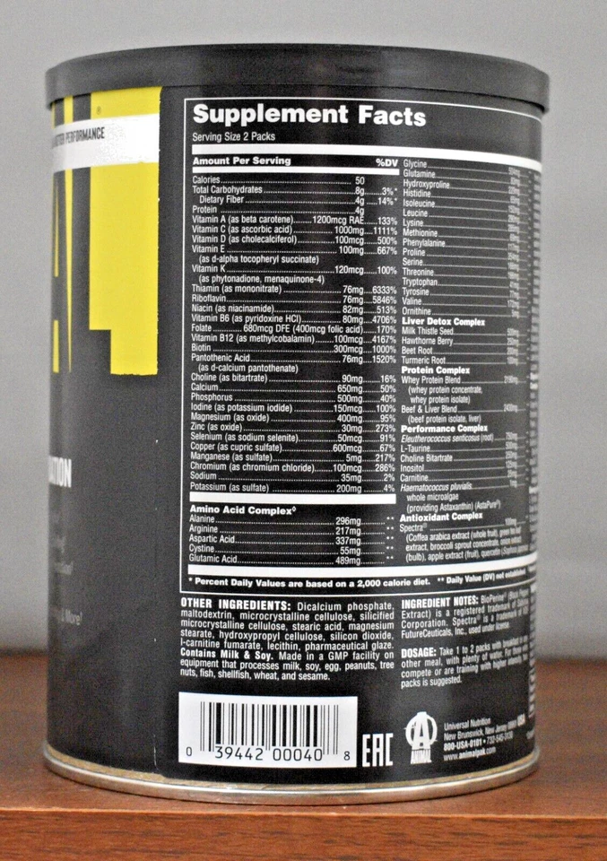 Universal Nutrition ANIMAL PAK 30 Pacotes Multivitamínico FÓRMULA ATUALIZADA! - Imagem 2 de 4