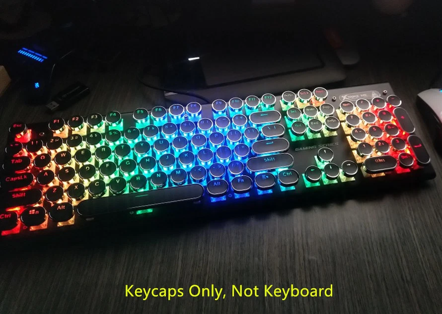 Steampunk Round Typewriter Backlit Keycap OEM for Cherry MX Mechanical Keyboard - Image 3 of 4