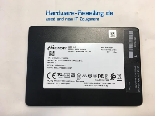 Micron HP 256GB 2,5" 6G SATA SSD MTFDDAK256TBN-1AR1ZABHA 903100-003 916860-002