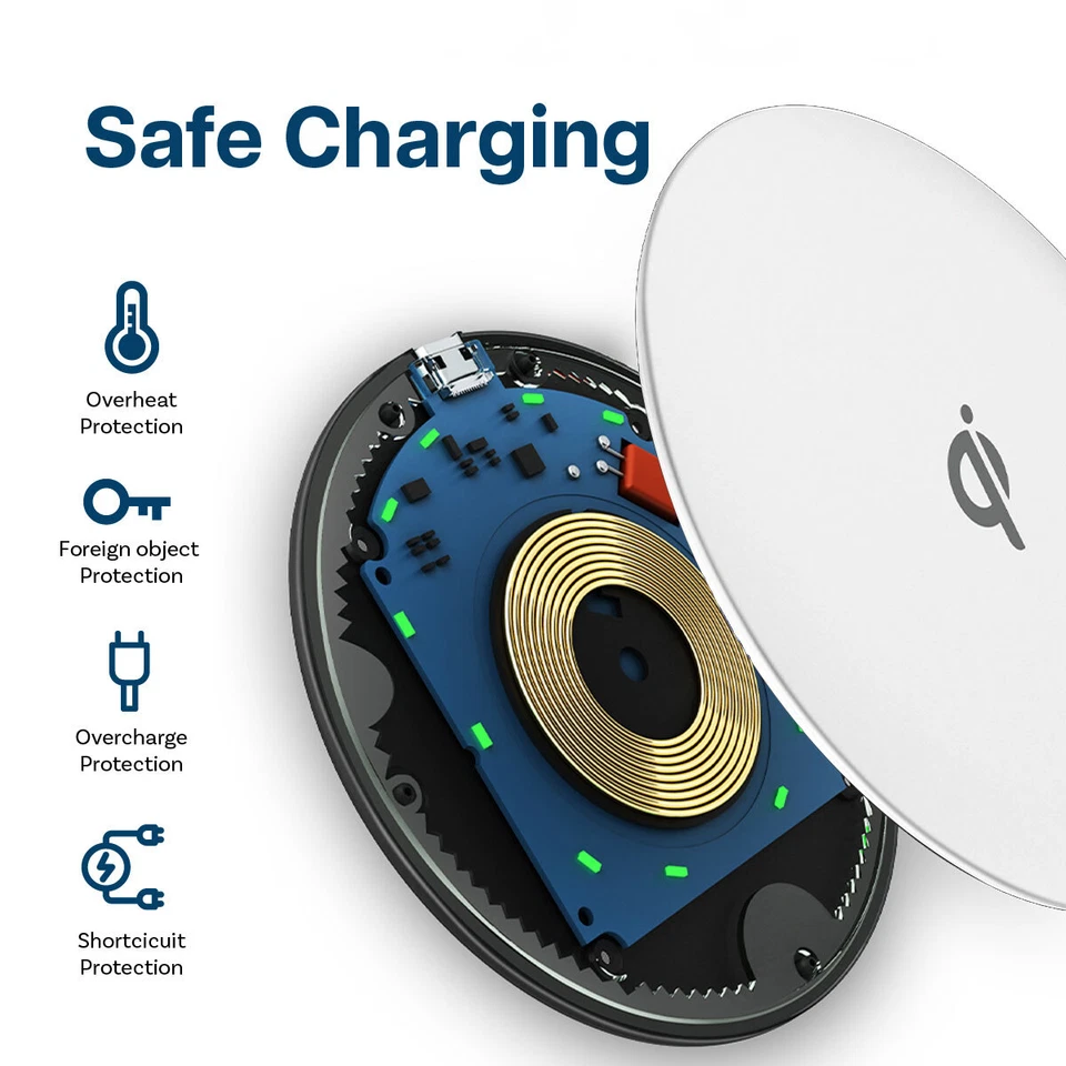 Wireless Charger 15W Qi Charging - Wireless Charging Pad Qi Fast Charger - Weiß - Bild 2 von 4