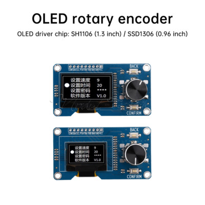 0.96-inch/1.3-inch OLED Display Screen EC11 Rotary Encoder Module IIC Interface