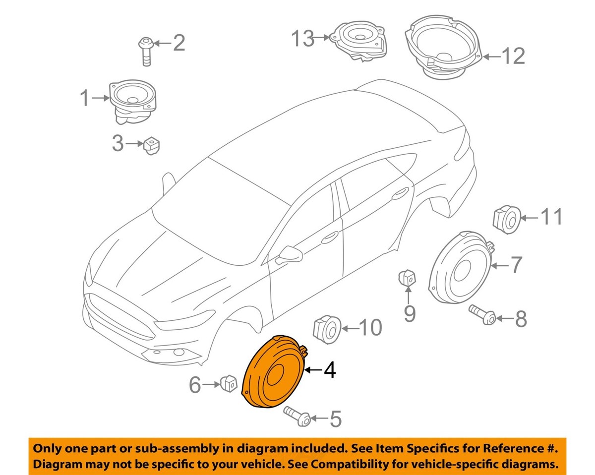 Ford OEM 13-16 Fusion Sound System-rear Door Speaker DS7Z18808F