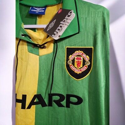 MANCHESTER UNITED THIRD 92/93 - JERSEY RETRO - YELLOW & GREEN