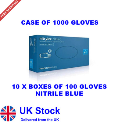 Blaue Nitril Einweghandschuhe Vinyl Latex und Puderfrei Medium